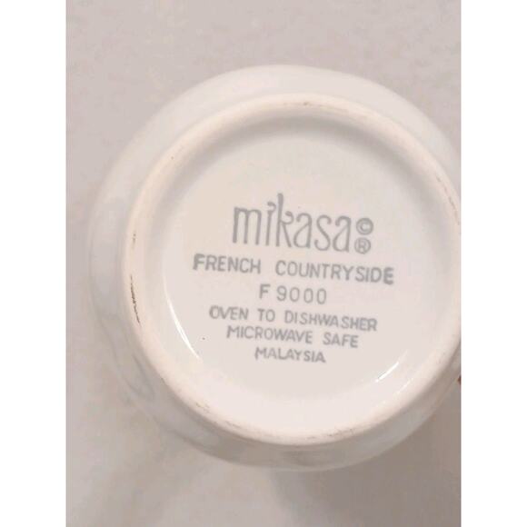 5 Mikasa Tall Coffee Cups French Countryside F9000 Ivory White Mugs Cottage Hot - Picture 10 of 13